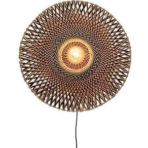 GOOD&MOJO Wandlamp Bali - Bamboe/Zwart - Ø60cm - Binnen Scandinavisch,Bohemian