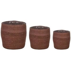 DKNC - Manden Rome - Zeegras - 38x36cm - Set van 3 - Bruin