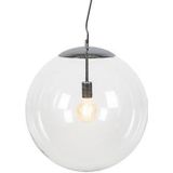 QAZQA Scandinavische hanglamp chroom met helder glas - Ball 50