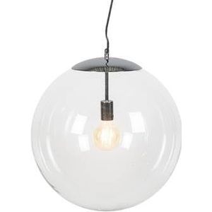 QAZQA Scandinavische hanglamp chroom met helder glas - Ball 50