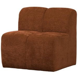 WOOOD Mojo Eetbankje 84cm Met Rugleuning - Ribstof - Roestbruin