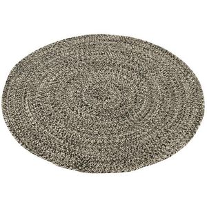J-line - Tapijt Miami Outdoor Polyester Zwart|wit Medium - 150x150x1cm