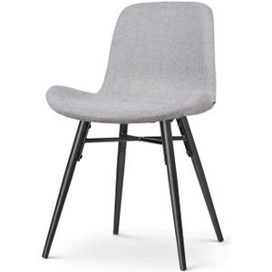 Nolon Nena-Fé Eetkamerstoel Lichtgrijs - Zwarte Houten Poten