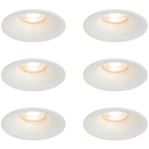 QAZQA Set van 6 inbouwspots wit GU10 50mm - Gijs