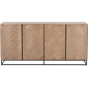 J-Line dressoir 4 Deuren Zigzag - hout|metaal - naturel|zwart