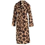 Zohome Giraffe Badjas Lang - Flanel Fleece - Maat XL - Brown - Badjas Dames - Badjas Heren