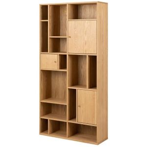 Lisomme Maarten Houten Boekenkast - B 90 cm - Naturel
