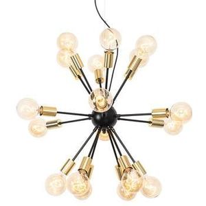 QAZQA Design hanglamp zwart met goud 18-lichts - Juul
