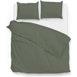 ZoHome Satinado Dekbedovertrek - Litsjumeaux - 240x200/220 cm - Army Green