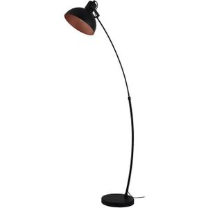 EGLO Jaafra Vloerlamp - Staande lamp - E27 - 158 cm - booglamp - Zwart/Koper