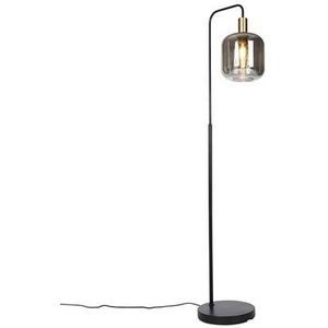 QAZQA zuzanna - Design Vloerlamps-sStaande Lamp - 1 lichts - H 150 cm - Zwart Goud - Woonkamers-sSlaapkamer