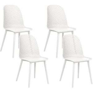 Beliani - EMORY - Eetkamerstoelen set 4 - Wit - Synthetisch