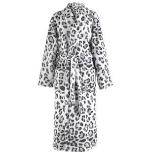 Zo Home Flanel Fleece Badjas Snow Leopard - grey - XL