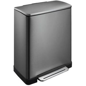 EKO E-Cube Prullenbak - Pedaalemmer - Black Steel - 28 + 18 Liter - Anti-slip- Soft-close - Fingerprintproof