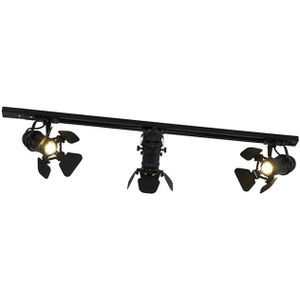 QAZQA Smart railsysteem zwart 3-lichts incl. Wifi GU10 - Movie