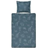 Vandyck Safari Kids Kinderdekbedovertrek 120 x 150 cm - Vintage Blue