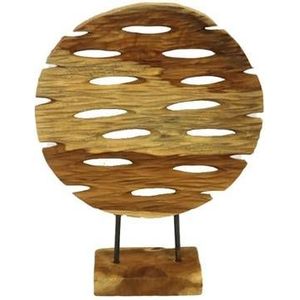 DKNC - Ornament Toulouse - Teak hout - 28x10x40 cm - Bruin