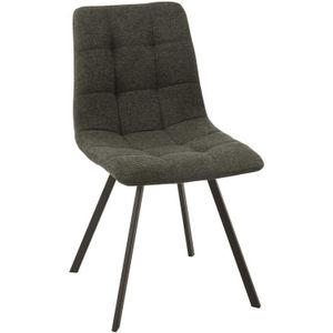 J-Line stoel Babette - textiel|metaal - donkergrijs - 2 stuks