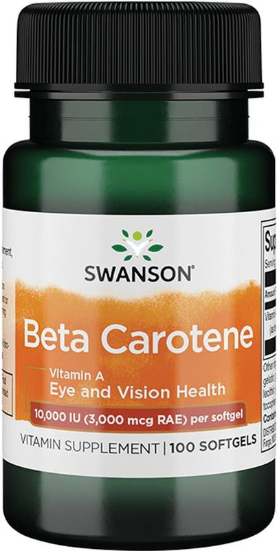 Swanson Healh Beta-Carotene - Vitamin A - 100 Capsules - Swanson