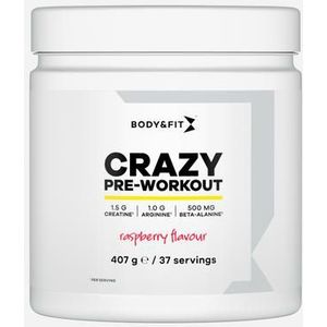 Crazy Pre-Workout | Body & Fit | Raspberry Sensation | 407 gram (37 doseringen)