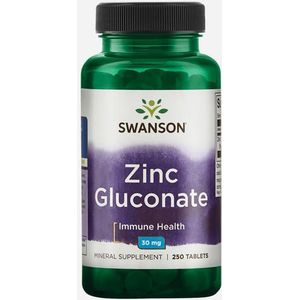 Swanson Zinc (Gluconate) 30mg - 250 tabs | Swanson  | 250 stuks (250 doseringen)