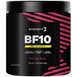 BF10 Pre-workout | Body & Fit | Extreme Red Spice | 315 gram (30 shakes)