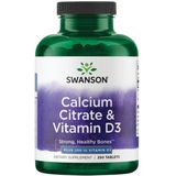 Swanson - Calciumcitraat en Vitamine D3 - 250 Tabletten