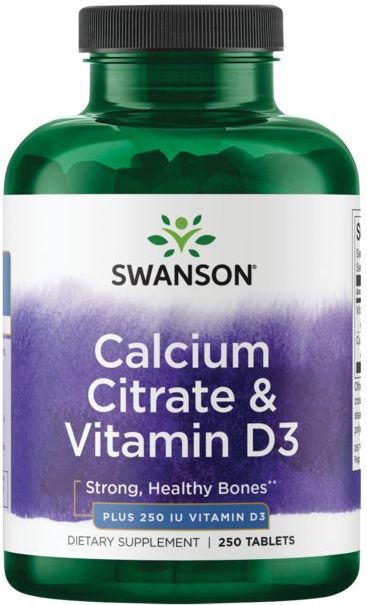 Swanson - Calciumcitraat en Vitamine D3 - 250 Tabletten
