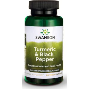 Swanson - Kurkuma & Zwarte Peper - 60 Plantaardige Capsules