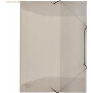10 x Foldersys Eckspannmappe A4 PP mit Klappen transluzent rauchtopas