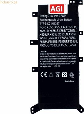 k.A. Akku für Asus F555LD-XX243H Li-Pol 7,6 Volt 4800 mAh schwarz
