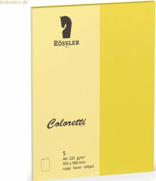 Rössler Doppelkarte Coloretti A6 hoch VE=5 Stück goldgelb
