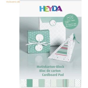 5 x Heyda Motivkarton-Block A4 100/220g/qm 20 Blatt mint