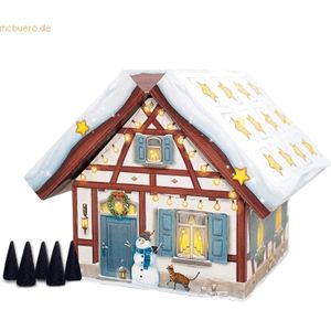 Roth Räucherkerzen-Adventskalender 'Räucherhaus Winter' gefüllt