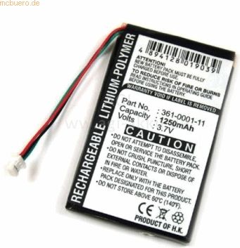 k.A. Akku für Garmin nüvi 200 Li-Pol 3,7 Volt 1250 mAh schwarz