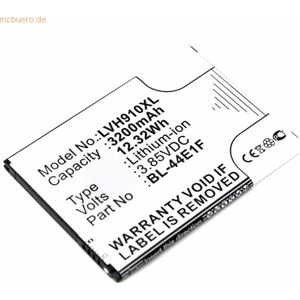k.A. Akku für LG Electronics F800S Li-Ion 3,85 Volt 3200 mAh schwarz