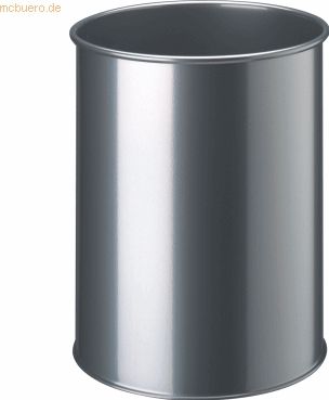 Durable Papierkorb Metall rund 15l metallic silber
