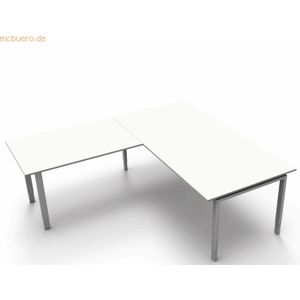 Kerkmann Schreibtisch Form5 200 200x100x68-82cm / Anbau 120x80cm weiß