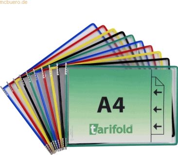 Tarifold Sichttafel A4 quer sortiert 10 Stück seitl. offen mit 5 Aufst