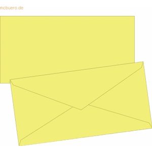 5 x Brunnen Briefumschläge DINlang Seidenfutter 80g/qm gelb VE=10 Stüc