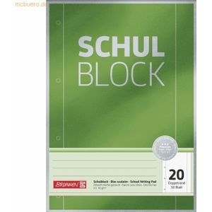 10 x Brunnen Schulblock Premium A4 90g/qm 50 Blatt blanko
