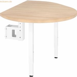 mcbuero.de Anbautisch mit Fuß 91,5x121cm Eiche/Weiß