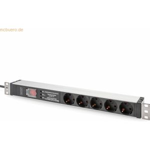 Assmann DIGITUS Steckdosenleiste mit Aluminiumprofil,Netzfilter,5-fac