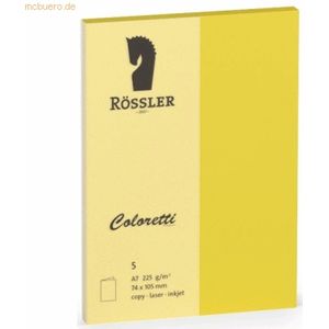 10 x Rössler Doppelkarte Coloretti A7 hoch VE=5 Stück goldgelb