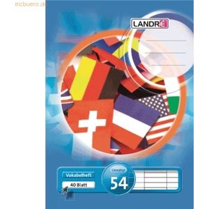 10 x Landre Vokabelheft A5 40 Blatt 80 g/qm liniert 3-spaltig