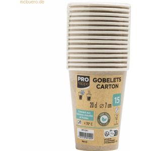 Pronappe Pappbecher 89109I 0,2l braun 15 Stück