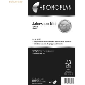 Chronoplan Jahresplan Midi Kalendarium 2017 weiß