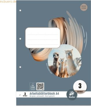 Staufen Arbeitsblätterblock 3 Style A4 80g/qm 50 Blatt Doppellinien