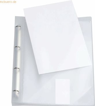 Foldersys Ringbuch A4 PP 25mm 4 Ringe mit Taschen transparent