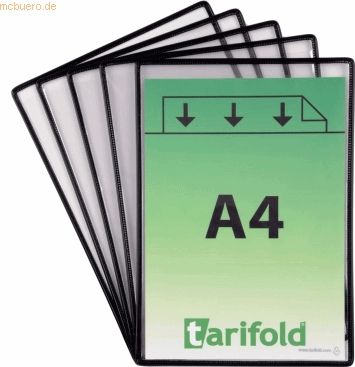 Tarifold Sichttafel selbsthaftend A4 schwarz VE=5 Stück